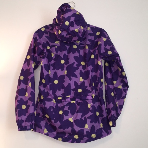 Lands' End Girls Wind Breaker Purple Flower Burst - Picture 3 of 5